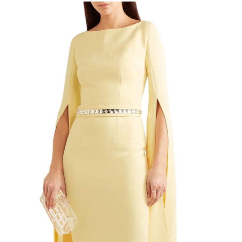 SAFIYAA Crystal Embellished Stretch Crepe Gown